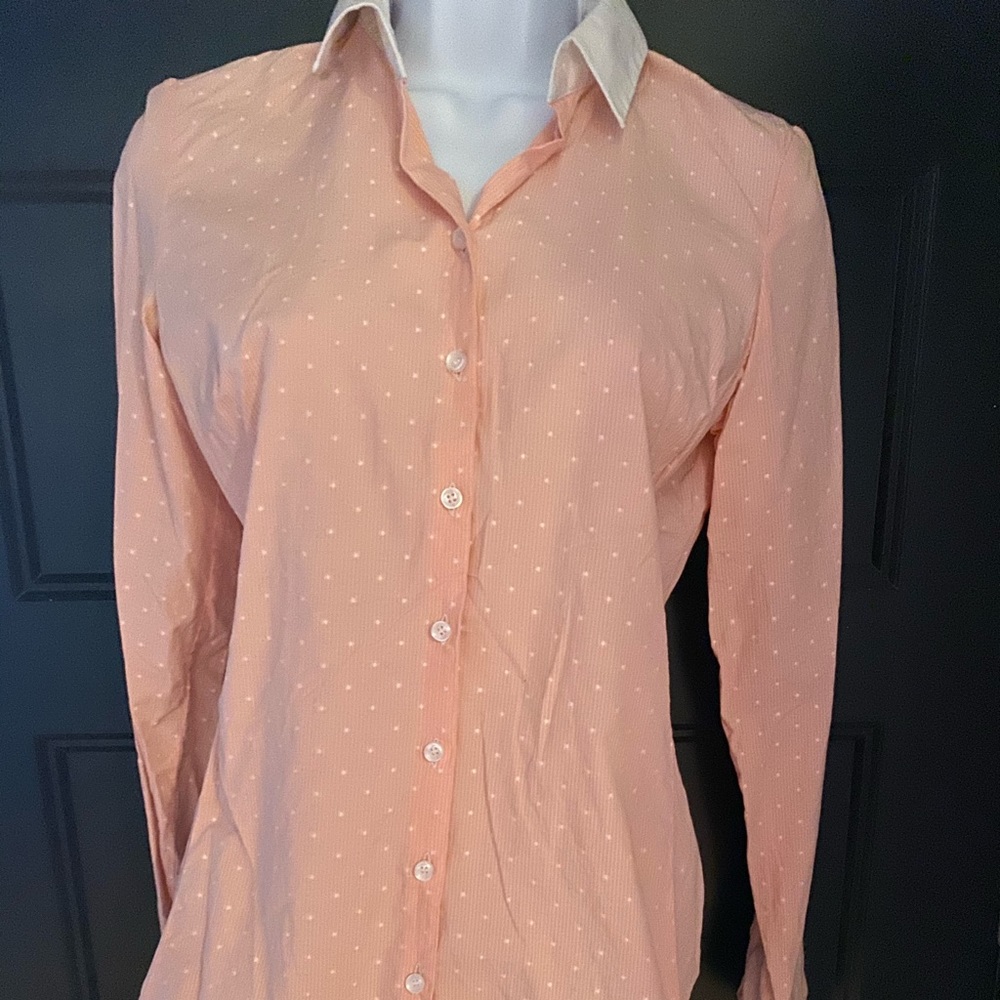 Button Down, Pink, Polka-Dot Button Down - image 1